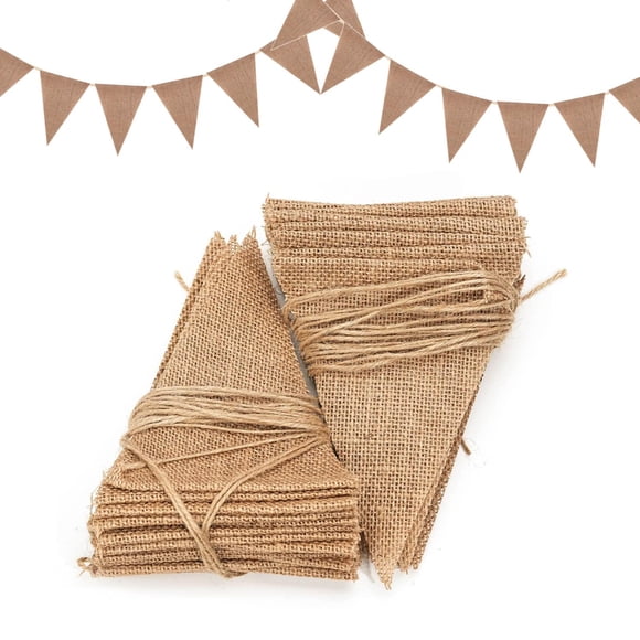 DAHI Lot de 2 Banderoles Vintage Guirlande de Fanions avec 48 Drapeaux Triangulaires pour Mariage Fête (Brun)