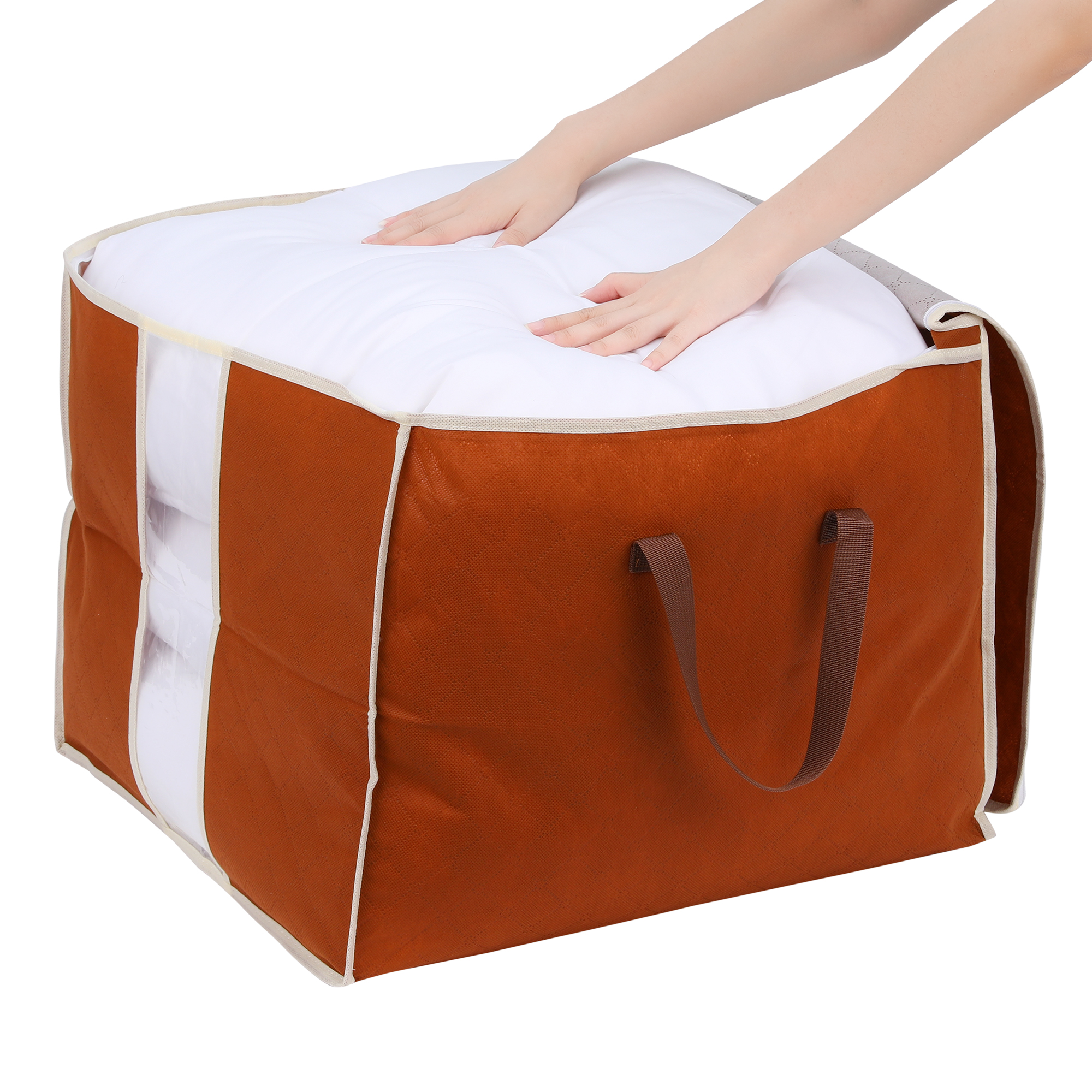 Unique Bargains 1 Pack Clothes Storage Storage Bags Orange 43*20*20in