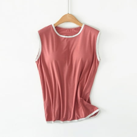 SNKSDGM Women s Plus Beach Vacation Clothes for Women Over 50 Women s Tank Tops 3X Lace Short Sleeve with Pad Cup Half Sleeve Women s Summer Sleeveless Vest T Shirt Bra Home Clothes L