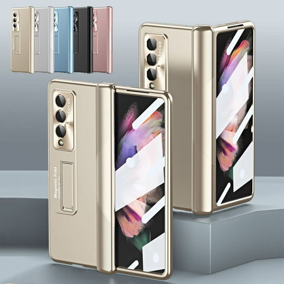 For Samsung Galaxy Z Fold4 5G Phone Case,Shockproof Luxury Hinge Protect Full Coverage Case,Rugged Kickstand Case Cover