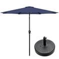 thumbnail image 1 of Sombrilla de patio exterior Simple Deluxe de 9 pies con soporte base, 1 of 7