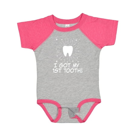 

Inktastic I Got My First Tooth Announcement Gift Baby Boy or Baby Girl Bodysuit