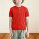 thumbnail image 5 of Camisa de Manga Corta para Niños Niño de Cumpleaños Color Sólido Cuello Redondo Casual Top de Verano Suave, 5 of 7