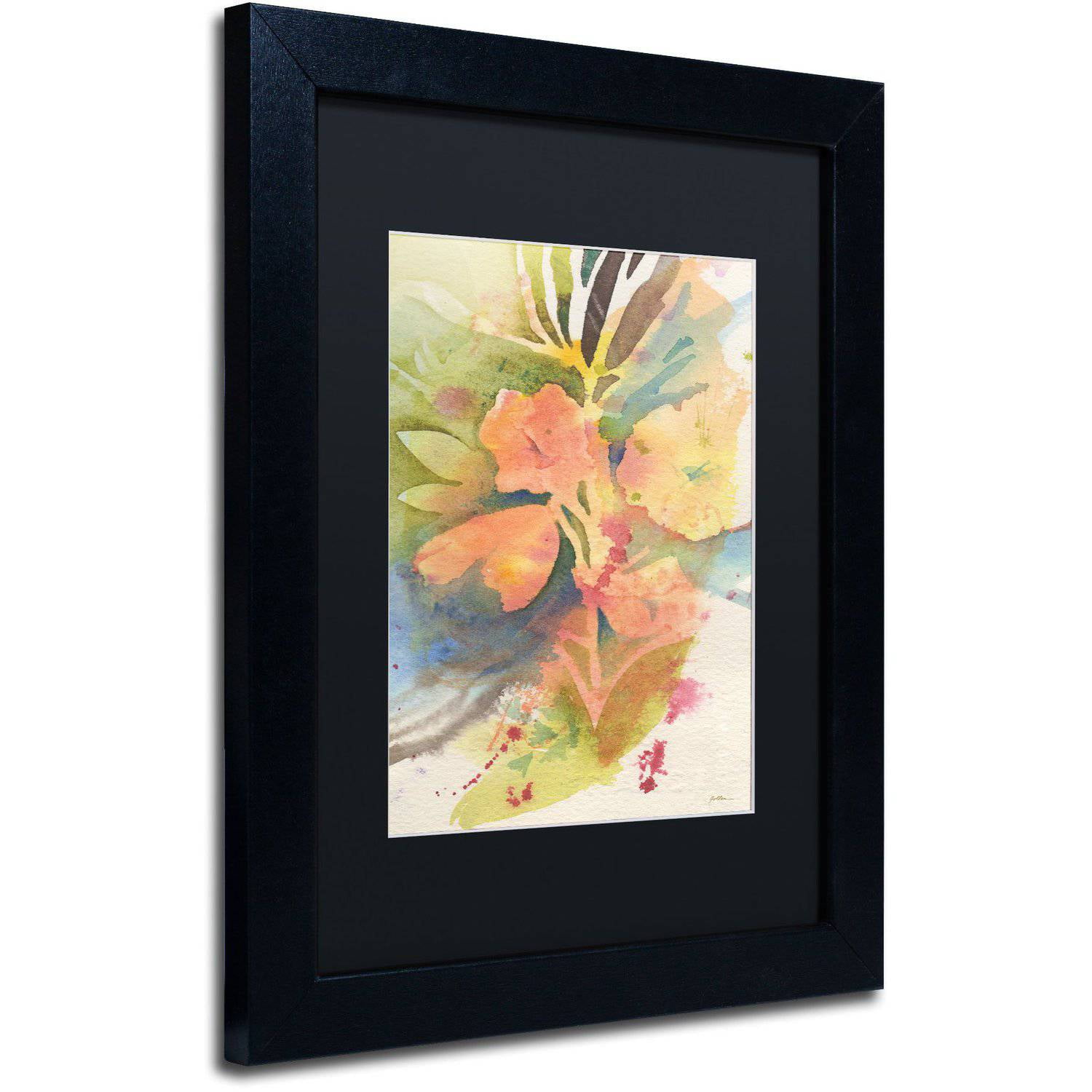 Trademark Fine Art "Sunlight Blossoming" Canvas Art by Sheila Golden Black Matte, Black Frame