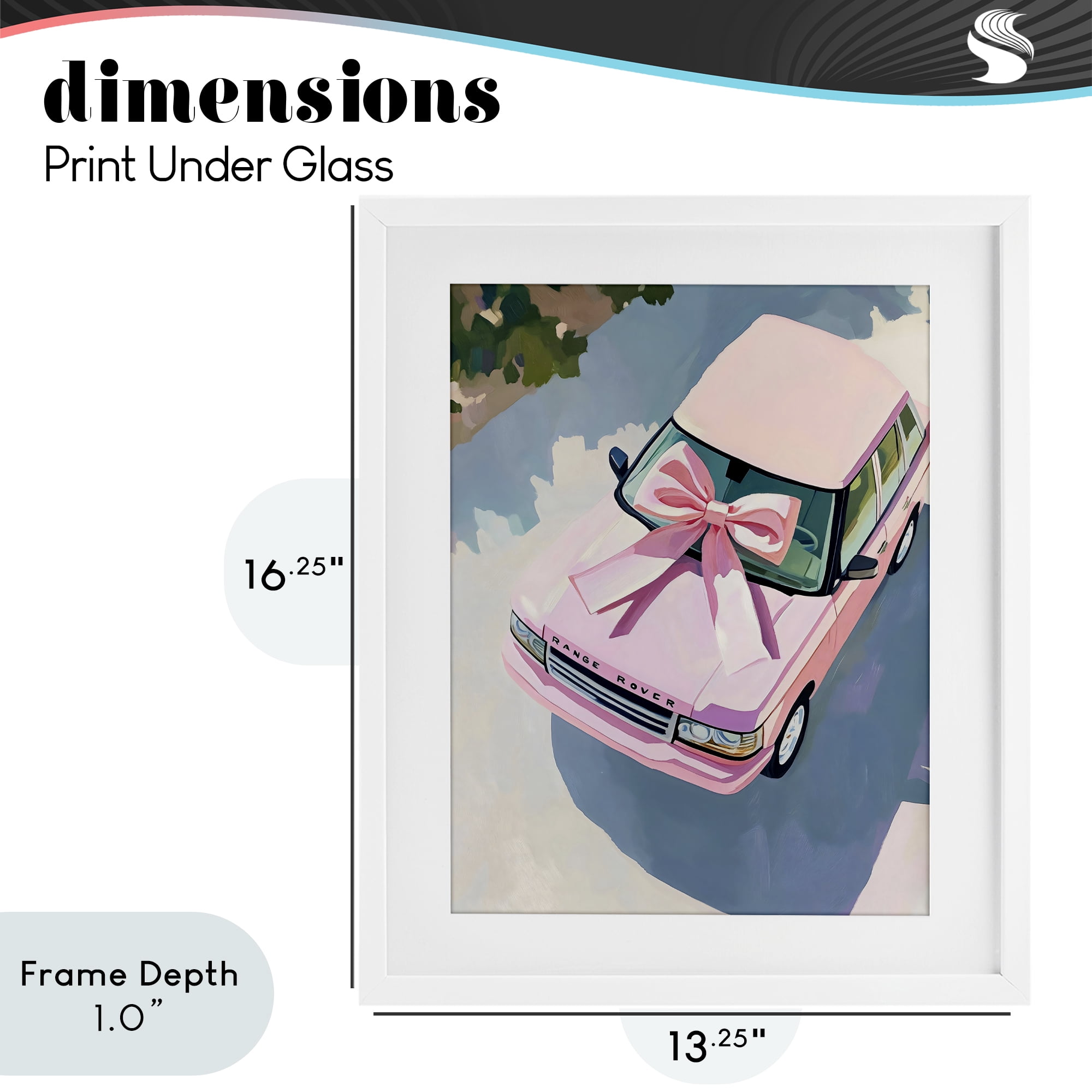 Stupell Industries Pink Luxury Rover with Ribbon White Framed Print Under Glass, design by The Prints Vibe