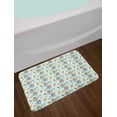 thumbnail image 2 of Flower Bath Mat, Artistic Circular Blossoms Herbs Leaves and with Geometrical Elements, Non-Slip Plush Mat Bathroom Kitchen Laundry Room Decor, 29.5 X 17.5 Inches, Pale Blue Pink and Orange, Ambesonne, 2 of 2