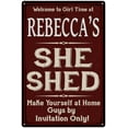 thumbnail image 1 of REBECCA'S She Shed Sign Red Wall Shack Decor Lady Cave 8 x 12 Matte Finish Metal 108120088037, 1 of 1