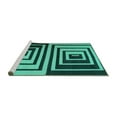 thumbnail image 2 of Ahgly Company Machine Washable Indoor Square Abstract Turquoise Blue Contemporary Area Rugs, 8' Square, 2 of 4