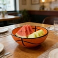 thumbnail image 4 of Basketball Shaped Bowl, Reusable Sports-Themed Serving Dish for Home Kitchen, Party, Game Day, Tailgate Decorations, Durable Snack, Salad, Fruit, or Dessert Bowl, 4 of 5