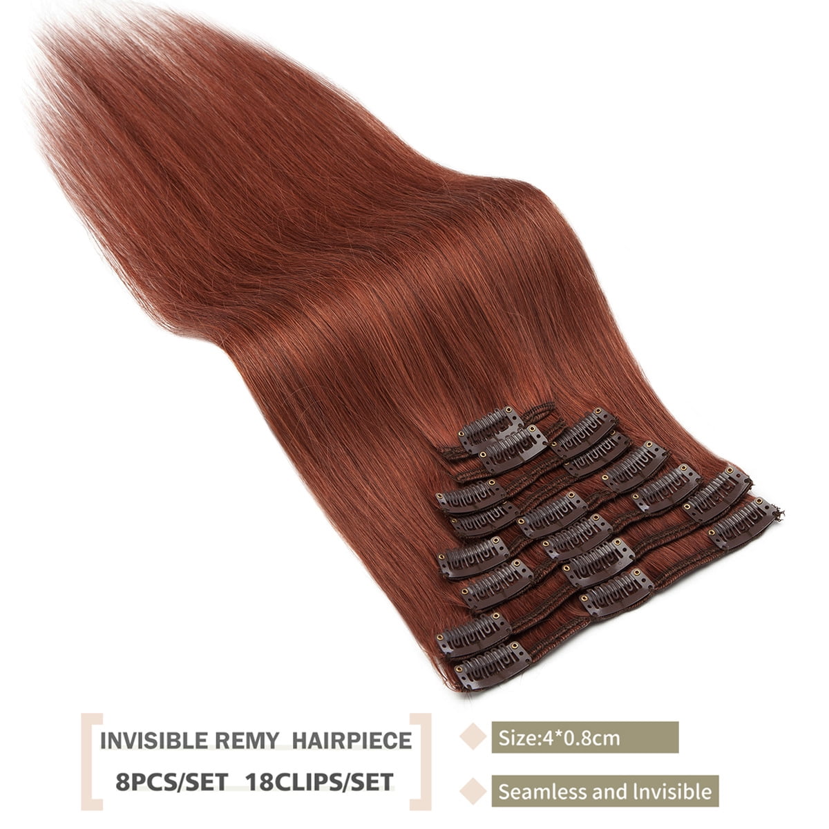 SEGO Clip in Hair Extensions 100% Real Remy Human Hair Full Head Straight Balayage Hair 8-24 inch