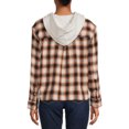 thumbnail image 4 of Time And Tru Women's Crop Hooded Flannel, 4 of 5