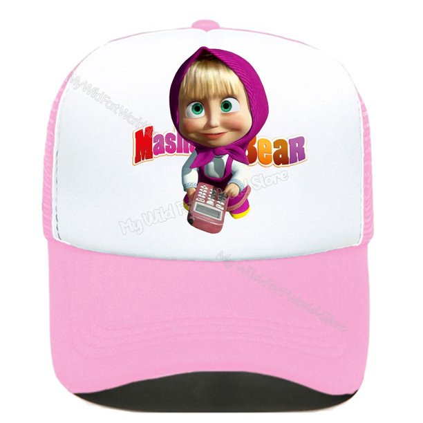 Masha and The Bear gorra de béisbol para mujer y niña, gorro de malla Kawaii, sombrero de Sol de Anime de dibujos animados, sombrero de papá de Hip Hop, gorra de camión de verano Adlut Fivean unisex
