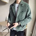 thumbnail image 2 of Reseñas de chaquetas de pana para hombre de color sólido de moda para hombre, muchas entregas rápidas, ropa estética barata, ofertas nuevas, 2 of 4