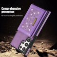 thumbnail image 2 of Dteck for Samsung S23 Ultra Magnetic Wallet Case with Credit Card Holder Leather Crossbody Strap Purse for Women Kickstand Protective Cover for Galaxy S23 Ultra, Purple, 2 of 9