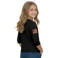 thumbnail image 5 of CCRFTGI American 4th of July Tops for Child Girls Size 8 3/4 Sleeve Funny 250 anniversary&nbsp;usa flag Summer Freedom Tunic Blouses Patriotic Girls Clothes Tee Shirt Black 3-4 Years, 5 of 5