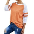thumbnail image 4 of STARVNC Women Crew Neck Stripe Splice Raglan Long Sleeve Top, 4 of 7