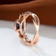 thumbnail image 4 of Retro Simple September Birthstone Sapphire Blue Round Zircon Finger Ring Gift For Women Girls 18K Gold Plated Jewelry, 4 of 4
