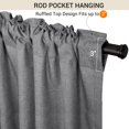 thumbnail image 6 of Blackout Curtains 2 Panels Set, Linen Textured Blackout Drapes, Thermal Insulated Curtains for Bedroom Living Room, W50" X L63" DarkGrey, 6 of 7