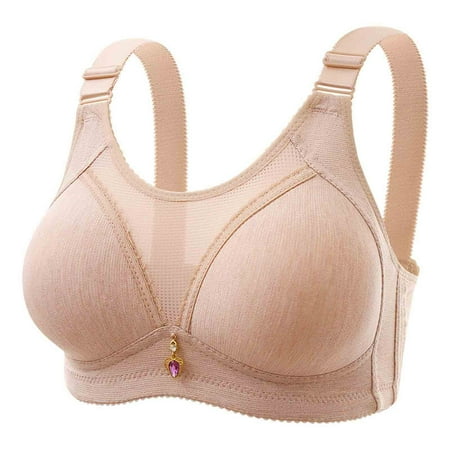 nerohusy Women s Bras Plus Size Daisy Bras for Older Women Daisy Bra Daisy Bra for Seniors Front Closure Comfortable Convenient No Wire Buckle Bra Pink XXL