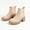 Beige, variant on Women Platform Ankle Boots Elastic Chelsea Hunky Block Heels Boots Mid Heel Slip On Round Toe Booties
