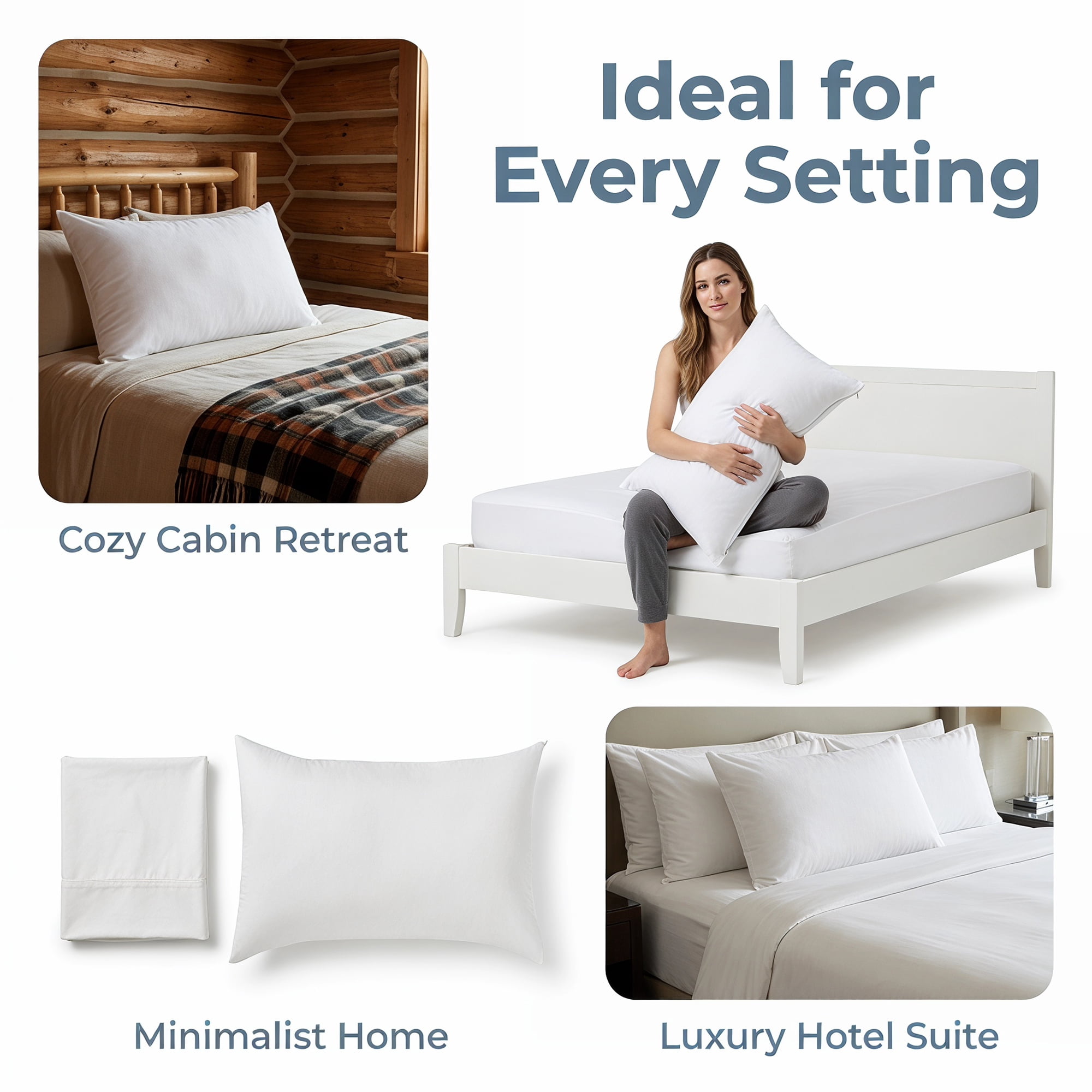 Unique Bargains Pillow Protectors with Zipper Breathable Cotton Throw Pillow Cover 21"x31"