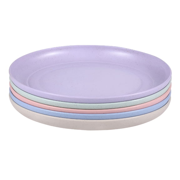 ACDANC 2026 New Wheat Straw Plates,5Pcs Wheat Straw Plates Unbreakable Lightweight Dinner Plates Reusable Sturdy Dinnerware Set for Home Kitchen