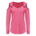 thumbnail image 5 of frariair ​Seasonal Stretch Knit Top Featuring Bodycon Silhouette Ideal For Cool Weather Layering And Effortless Chic Outfits​ Hot Pink, 5 of 5