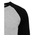 thumbnail image 4 of J. METHOD Men's 3/4 Sleeve Baseball Crewneck Tshirt Top Raglan Jersey T Shirt NEMT06 HGRY/BLK S, 4 of 5
