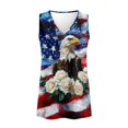 thumbnail image 4 of FUIALDOLG Women's American Flag with Eagle Tank Tops 4th Of July Patriotic Flag T-shirt Lady Sleeveless V Neck Tshirt Flowy Tunic Tops Loose Fit Athletic Tee Dressy Independence Day Party Costume,S, 4 of 7