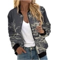 thumbnail image 1 of Articles en Liquidation Chemises pour Femmes Veste en Polyester pour Femmes Mode d'Automne Décontractée Veste Carrée Fine à Poches Blouse Manteau Haut Style Baseball, 1 of 5