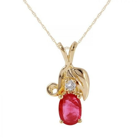 Foreli 0.91CTW Ruby Diamond 14K Yellow Gold Necklace W Cert