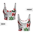 thumbnail image 5 of Fotbe Cute Santa Pattern Womens' Sports Bra Longline Wirefree Padded with Medium Support Sports Moisture-Wicking Workou Vest,Tank Top-, 5 of 9