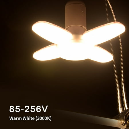 Fan Shape LED Bulb E27 LED Lamp Foldable 85-265V LEDs Light Bulbs For Home Ceiling Lamp Warehouse Garage Light Warm White