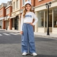 thumbnail image 2 of mgoYE Girl Fall Clothes Linen Outfit Bows Ruffled Shirts + Pant Set Princess Outfit Long 8 9 10 11 12 Years Size 11-12 Years, 2 of 9