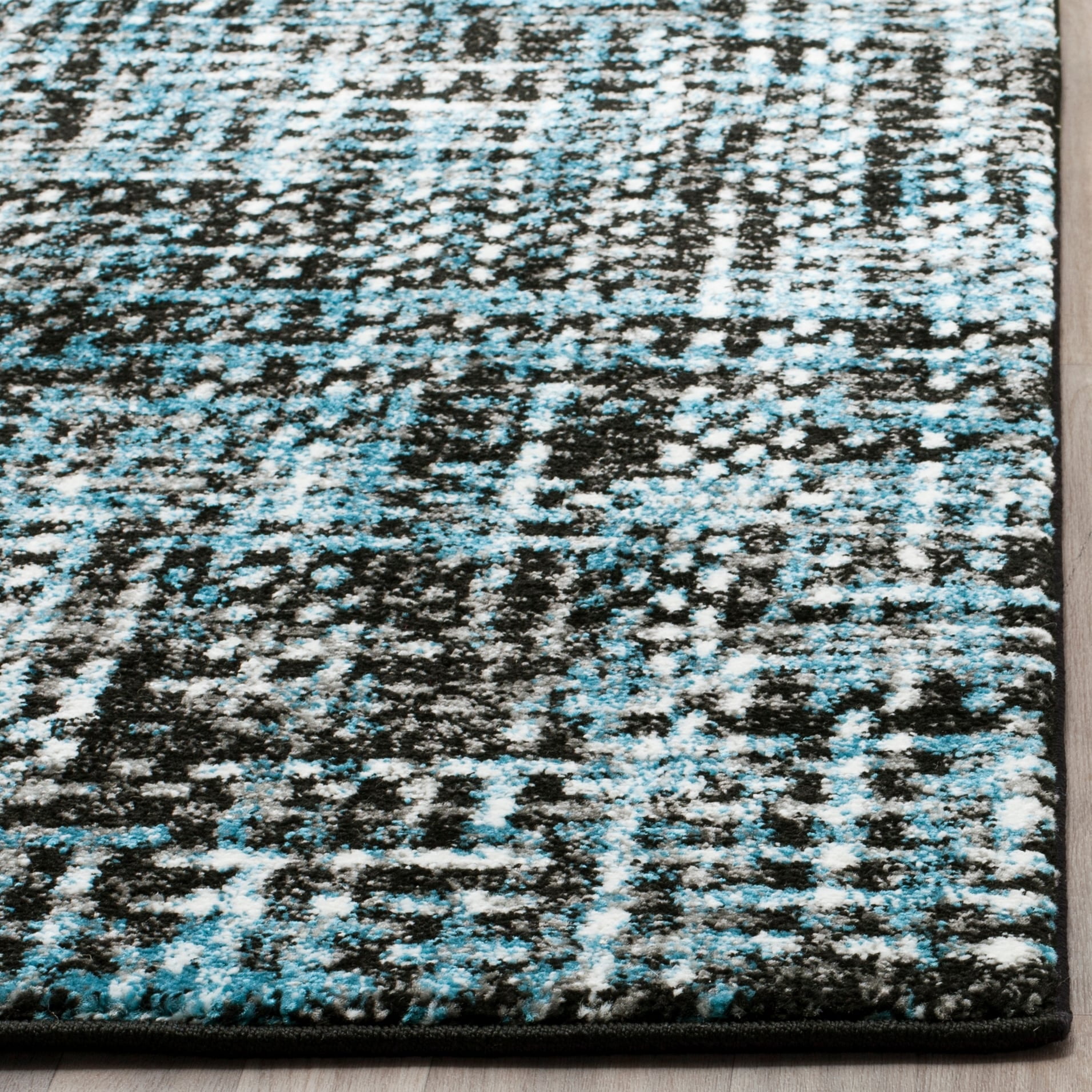 SAFAVIEH Porcello Scarlett Abstract Striped Area Rug, Charcoal/Blue, 4' x 6'