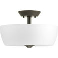 thumbnail image 6 of Progress Lighting, Leap Collection, 2-Light Semi-Flush, Brushed Nickel, Etched Glass Shade, 6 of 7