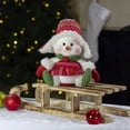 thumbnail image 2 of Northlight 8" Red and Green Sitting Snowman Girl Christmas Figure, 2 of 5