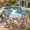 Gray Table-Gray Chairs, variant on VOXBIN Outdoor Patio Dining Set for 4 including 41 Inch Round Table with Umbrella Hole and Patio Swivel Chairs, Black Table and Blue Chairs