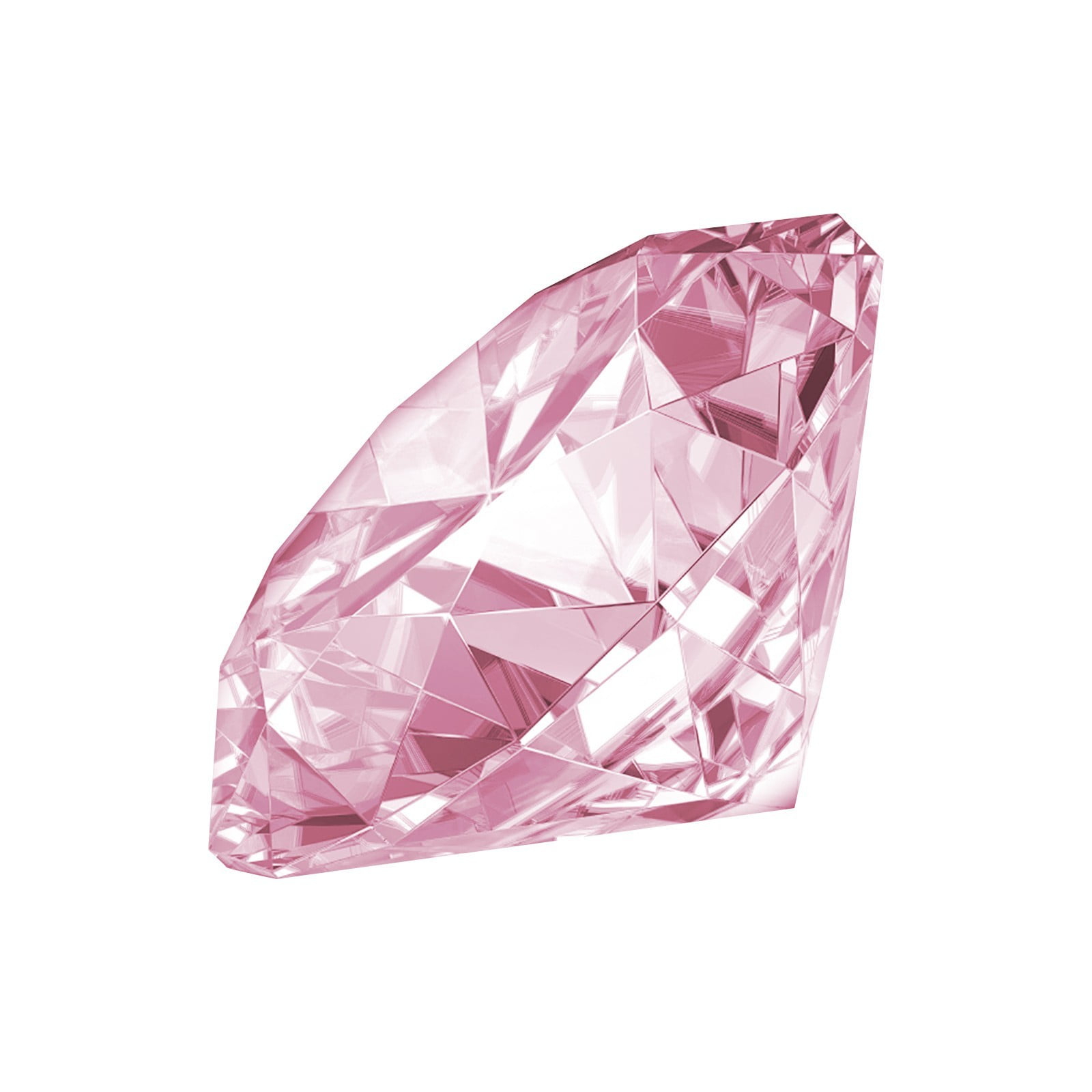 Pink Glass Crystal Paperweight Diamond Jewel Wedding Decoration Display Gift 