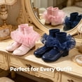 thumbnail image 3 of TELOLY 2Pairs Kids Socks,1-3 Years Old Ruffle Socks,Lace Trim Lace Socks,Combination2, 3 of 7