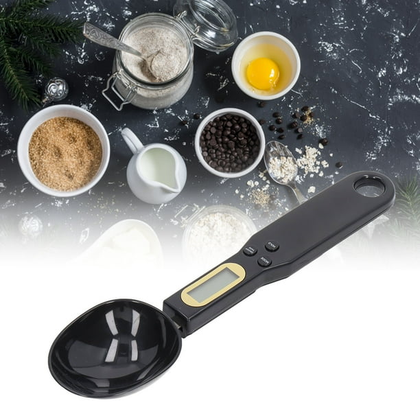Cuchara Medidora De Cocina, Báscula De Cuchara Digital Capacidad De 30 Ml Uso Amplio Fácil Limpieza Negro Máximo 500 G Con Pantalla Electrónica Para Restaurante