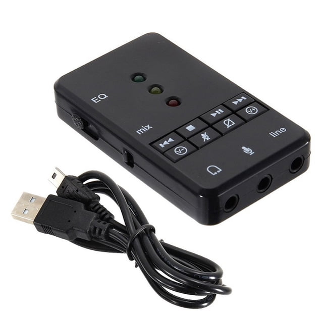 USB 1.1 / 2.0 Tarjeta de sonido EQ externa 7.1 canales Auriculares Micrófono Adaptador de audio 3D para tableta PC de escritorio seitruly EL0088-00B