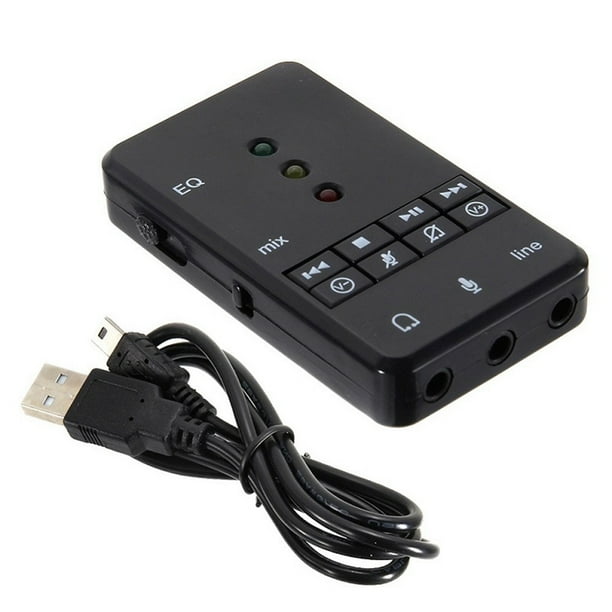 USB 1.1 / 2.0 Tarjeta de sonido EQ externa 7.1 canales Auriculares Micrófono Adaptador de audio 3D para tableta PC de escritorio AweSitey EL0088-00B
