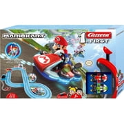 Carrera FIRST Mario Kart Beginner Battery Operated Slot Car Race Track Set featuring Mario versus Luigi