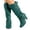 Green, variant on Suede Slouchy Winter Boots for Women Mid Heeled Knee High Booties Casual Wide Calf Knee Length Combat Boots Brown Size 10.5