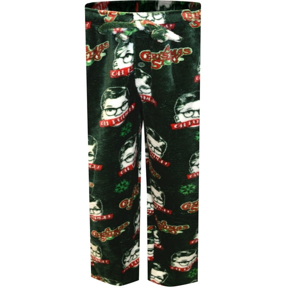 Briefly Stated Mens Christmas Story Oh Fudge Plush Fleece Lounge Pant (Large)