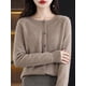 thumbnail image 3 of Women Cashmere Sweater 100% Merino Wool Knitted Cardigan Autumn Winter Knitwear O-Neck Female Solid Color Casual Fashion Top, 3 of 5