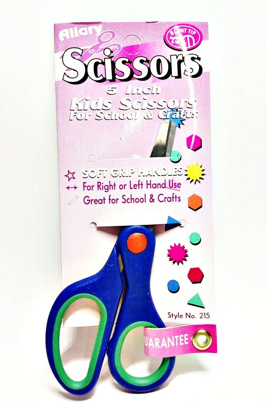 Lot of 2 Allary #215 Blunt Tip Kids Scissors for School & Crafts, 5 Inch, Blue
