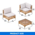 thumbnail image 5 of Dextrus 7 Pieces Patio Conversation Set, Outdoor L Sectional PE Rattan Wicker Furniture Set with Coffee Table - Beige, 5 of 10