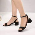 thumbnail image 7 of LuckLilac Women's Round Open Toe Sandals Chunky Low Heel Ankle Strap Heels Casual Daily Office Wedding Shoes, 7 of 7